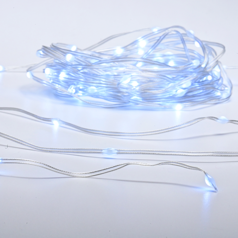 ACA LIGHTING CHRISTMAS X0430022261 SKIN LINE LAMP 300 LED STRING CW ADAPT. 8 FUNCTIONS IP44 LENGTH 30m 2m TRANSPARENT CABLE