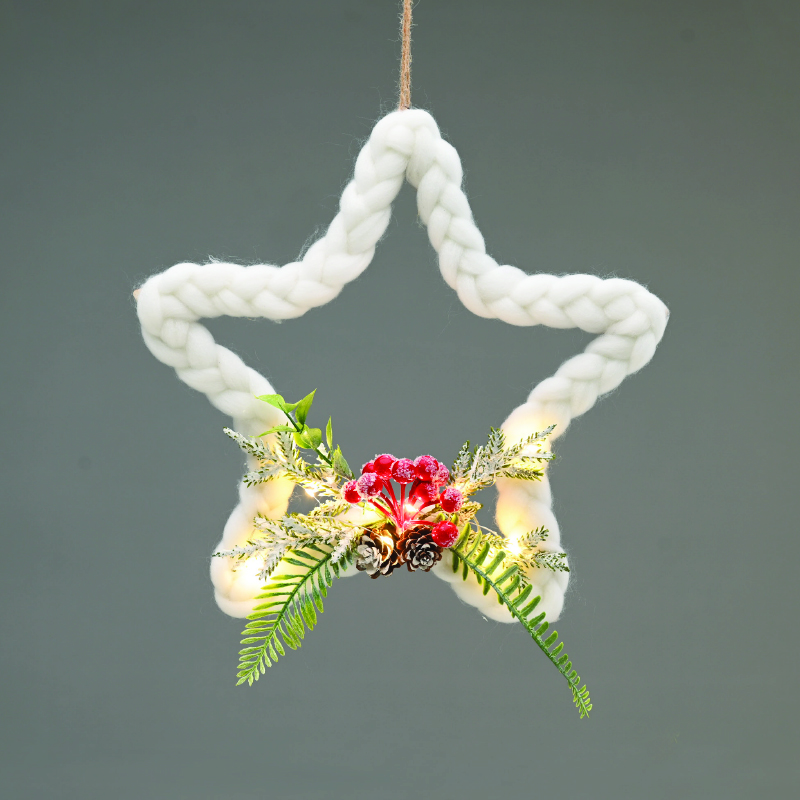 ACA LIGHTING CHRISTMAS X05101128 PENDANT STAR 10 LED COPPER WIRE WW STEADY BATT (2ΧΑΑ) 30cm IP20 0,3m ΚΑΛ