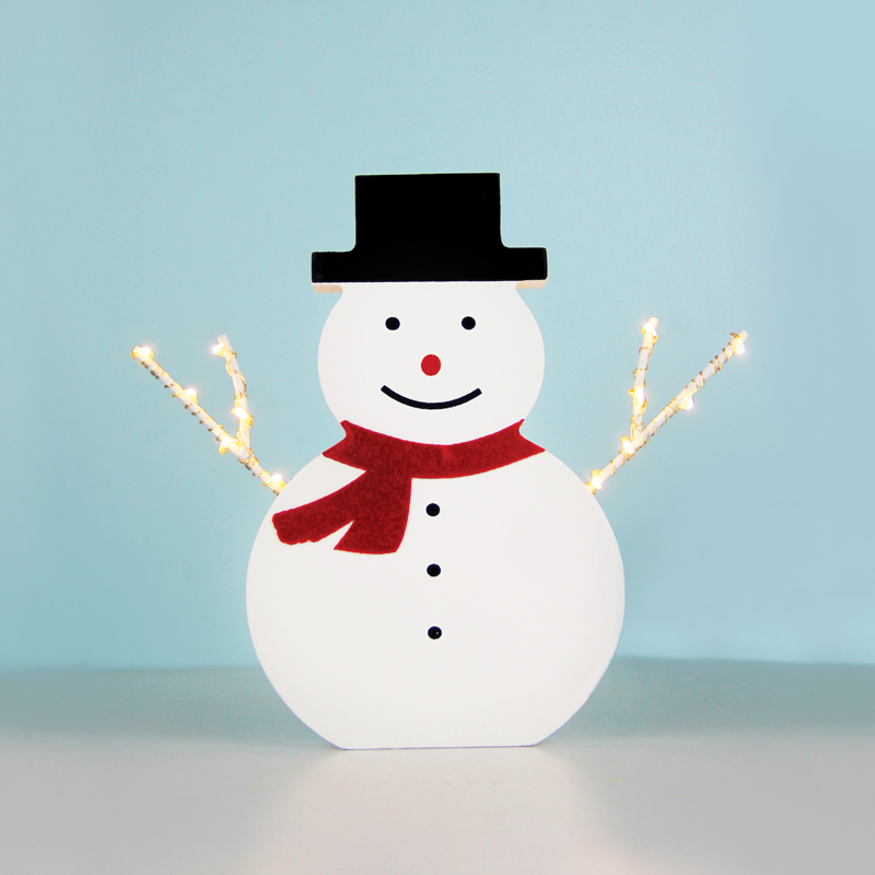 ACA LIGHTING CHRISTMAS X05121107 "WOODEN SNOWMAN" 12 ΜΙΝΙ LED WW COPPER SILVER WIRE STRING LIGHTS WITH BATTERIES (2ΑΑ) IP20 17X2.3X16CM