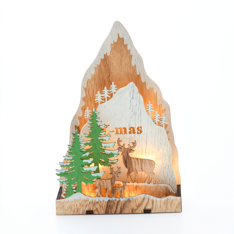 ACA LIGHTING CHRISTMAS X0581104 "PLYWOOD CHRISTMAS TREE" 8 LED WW LIGHTS WITH BATTERIES (2AA) IP20 14.3X5.5X21.5CM