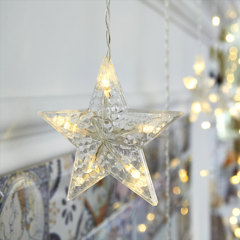 ACA LIGHTING CHRISTMAS X0610014202 "STAR ICICLE" 100 WW LED ICICLE LIGHTS, 30/50CM, ADAPT. (31V) STEADY, CONECT. (ΜΑΧ 3) IP44, 3m TRAN/NT CABLE