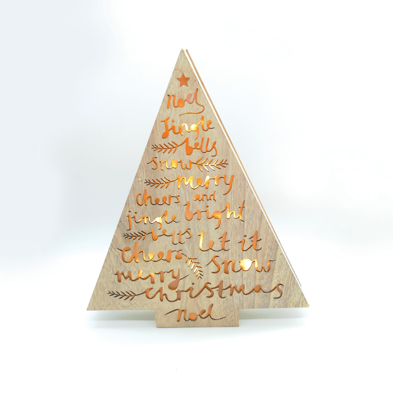 ACA LIGHTING CHRISTMAS X061011213 "WOODEN TREE" 10 MINI LED LIGHTS BATTER. (3xAA) WW IP20 34.5X5X40CM