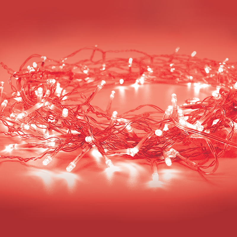 ACA LIGHTING CHRISTMAS X0620412 20LED STRING LIGHTS BATTERY (2xAA), RED STEADY,IP20, 190+30cm, TRAN/RENT LEAD CABLE