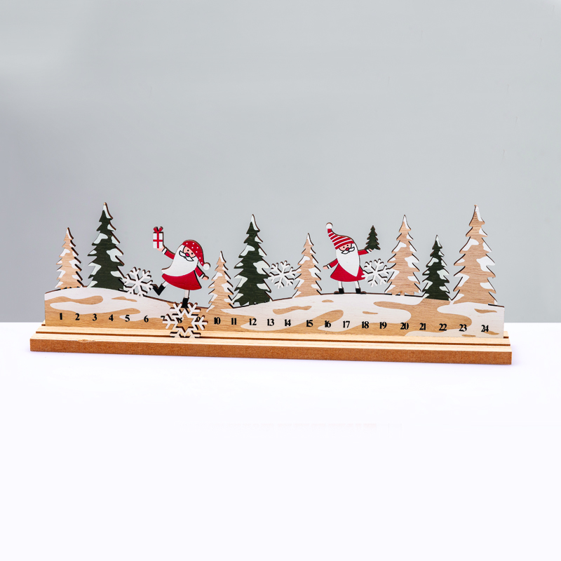 ACA LIGHTING CHRISTMAS X063361 WOODEN XMAS WITH SANTA DECORATIVE MOTIF 33x5x10cm