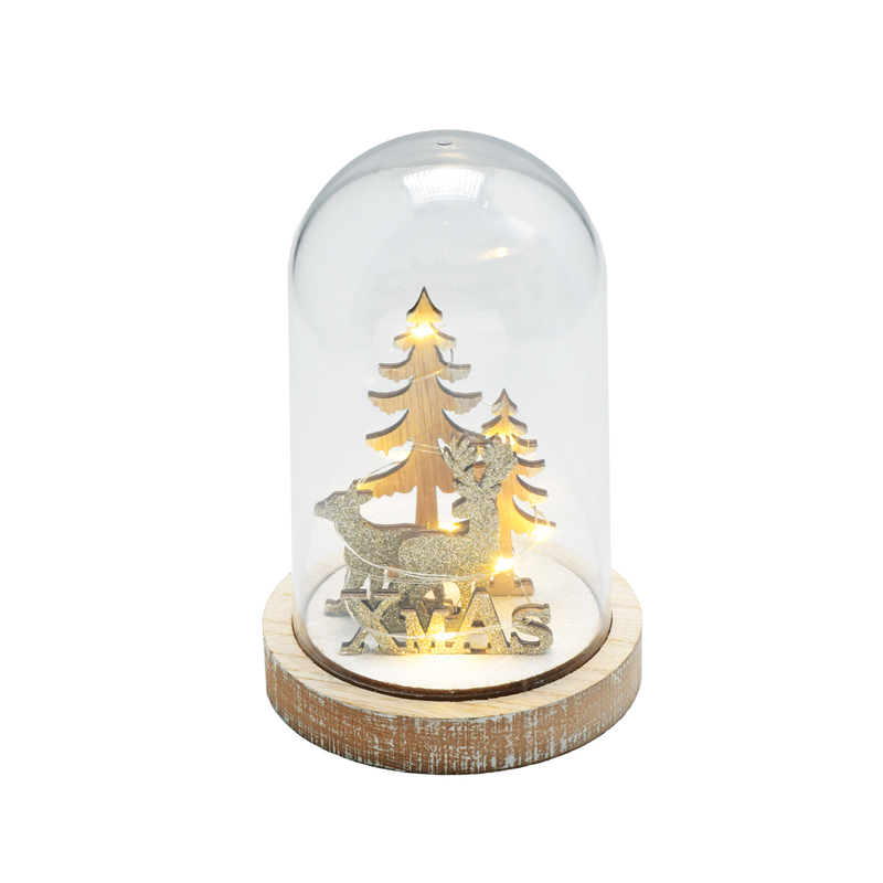 ACA LIGHTING CHRISTMAS X06811233 "PLASTIC COVER CHRISTMAS MOTIFS", CHRISTMAS MOTIF A, 8 MINI LED LIGHTS WITH BATTERY (2xAAA), WARM WHITE, IP20, D12x18cm