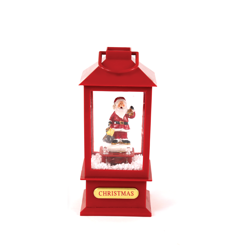 ACA LIGHTING CHRISTMAS X0721106B "PLASTIC SNOWY MUSIC SANTA LANTERN", 2 MINI LED WW, BATTERY (3AΑ),IP20, 10Χ10Χ20CM