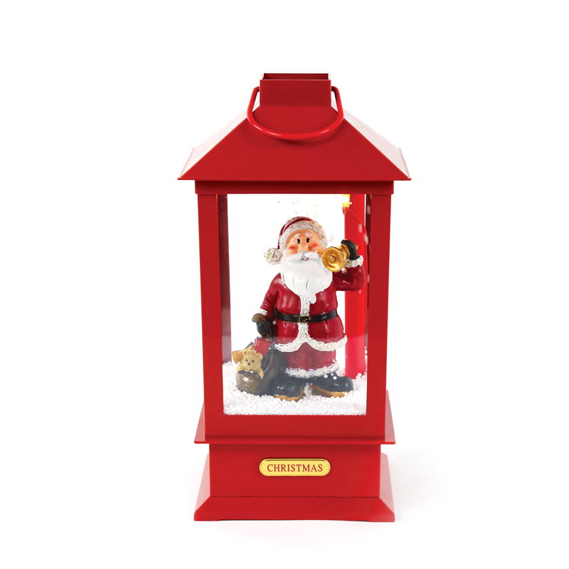 ACA LIGHTING CHRISTMAS X0731106 "PLASTIC SNOWY MUSIC SANTA LANTERN", 2 MINI LED LIGHTS, WW, BAT. (3ΑΑ),IP20, 16X16X35CM
