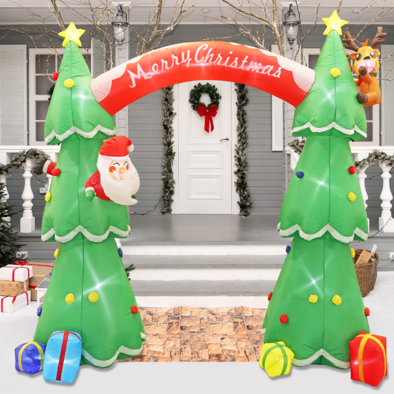 ACA LIGHTING CHRISTMAS X074024101 INFLATABLE 2 XMAS TREES ARCH 40 LED LIGHTS ADAPT 12V CW STEADY IP44 CW STEADY IP44 225*92*180cm 2m LEAD CABLE
