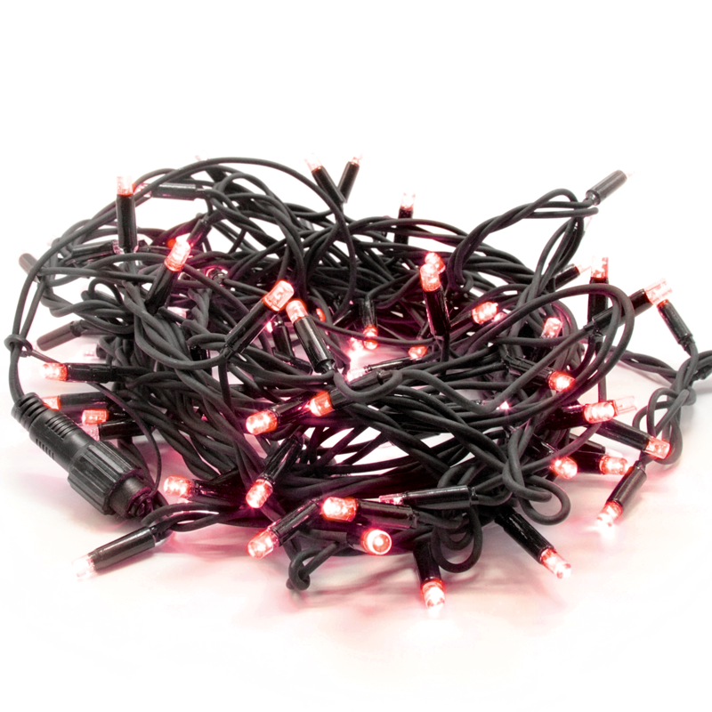 ACA LIGHTING CHRISTMAS X08100431 RUBBER WIRE 100 LED STRING LIGHTS (PER 10cm), RED, CONNECTABLE (MAX 20 SETS), IP44, 10m