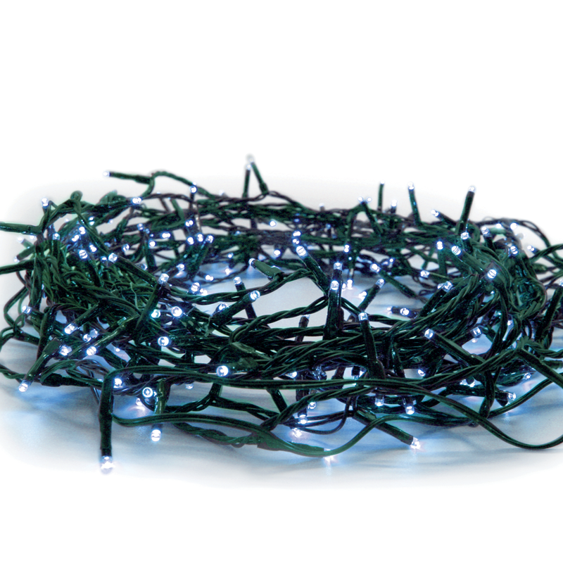 ACA LIGHTING CHRISTMAS X08100611 100 LED STRING LIGHTS PER 5cm BLUE, ADAPTOR 31VDC & CONNECTABLE MAX 6 SETS, IP44 5m GREEN CABLE