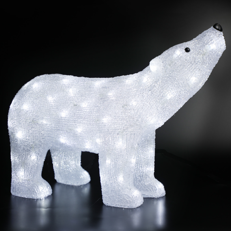ACA LIGHTING CHRISTMAS X081202229 ACRYLIC HEAD UP BEAR 120 LED CW IP44 55*17,5*37,5cm 30cm LEAD CABLE
