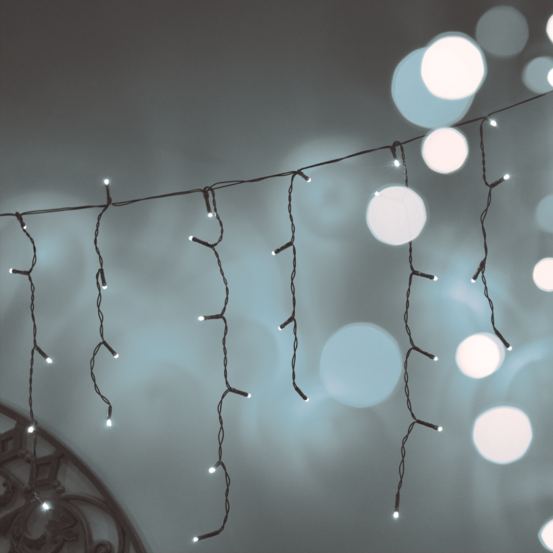 ACA LIGHTING CHRISTMAS X08144231 144 LED RUBBER ICICLE LIGHT, CW, CONNECT. (MAX 10), STEADY,IP44, 300x60cm, 1,5M LEAD CABLE