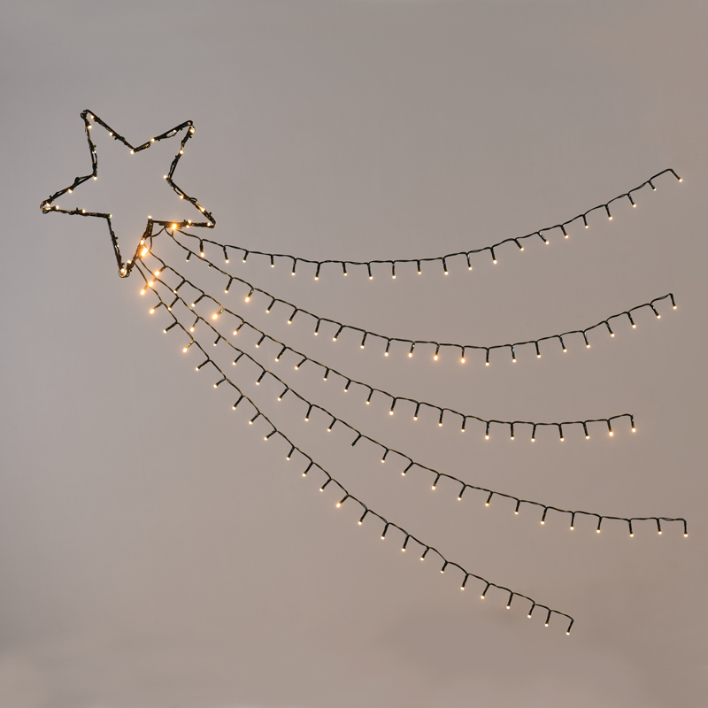 ACA LIGHTING CHRISTMAS X081501225 "SHOOTING STAR, 5 ROWS", 150 WW LED 8 FUNCTIONS, ADAPT (4.5VDC) IP44 30cm (1m ROW), 5m. LEAD CABLE