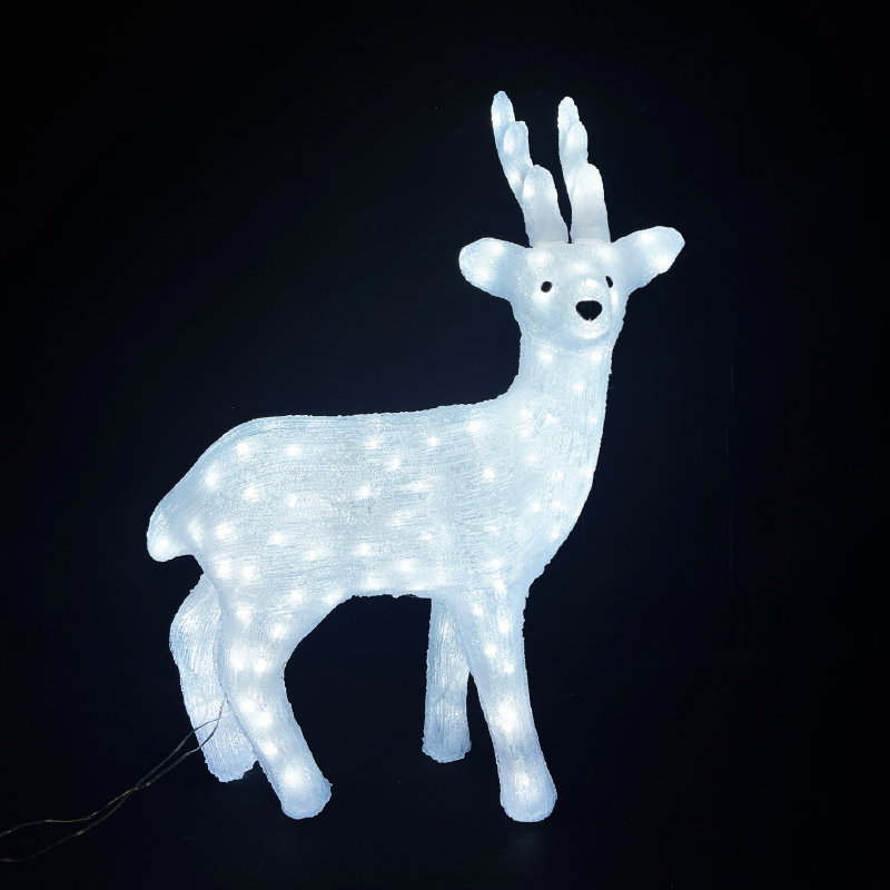 ACA LIGHTING CHRISTMAS X08150224 ACRYLIC STANDING REINDEER 150 LED CW IP44 57,5*32*74,5cm 30cm LEAD CABLE