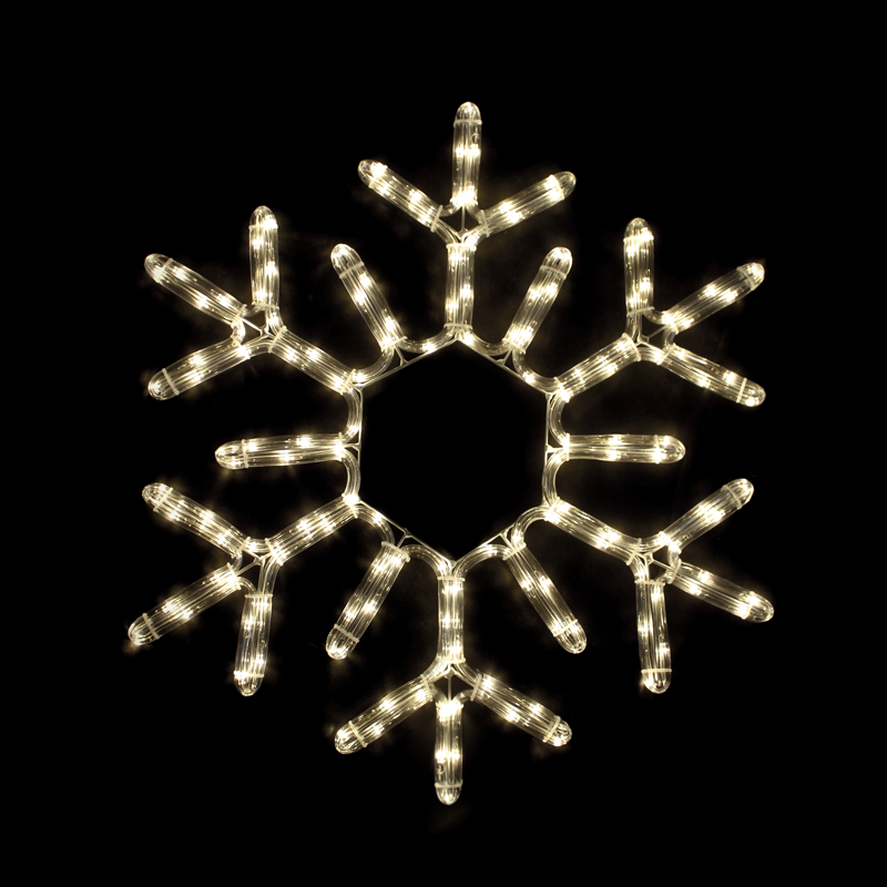 ACA LIGHTING CHRISTMAS X081814411 "SNOWFLAKE", 144 LED MOTIF 6m 2-WIRE ROPE LIGHT,WARM WHITE, FLASH CONTROLLER, IP44, 56cm, 1.5m LEAD CABLE