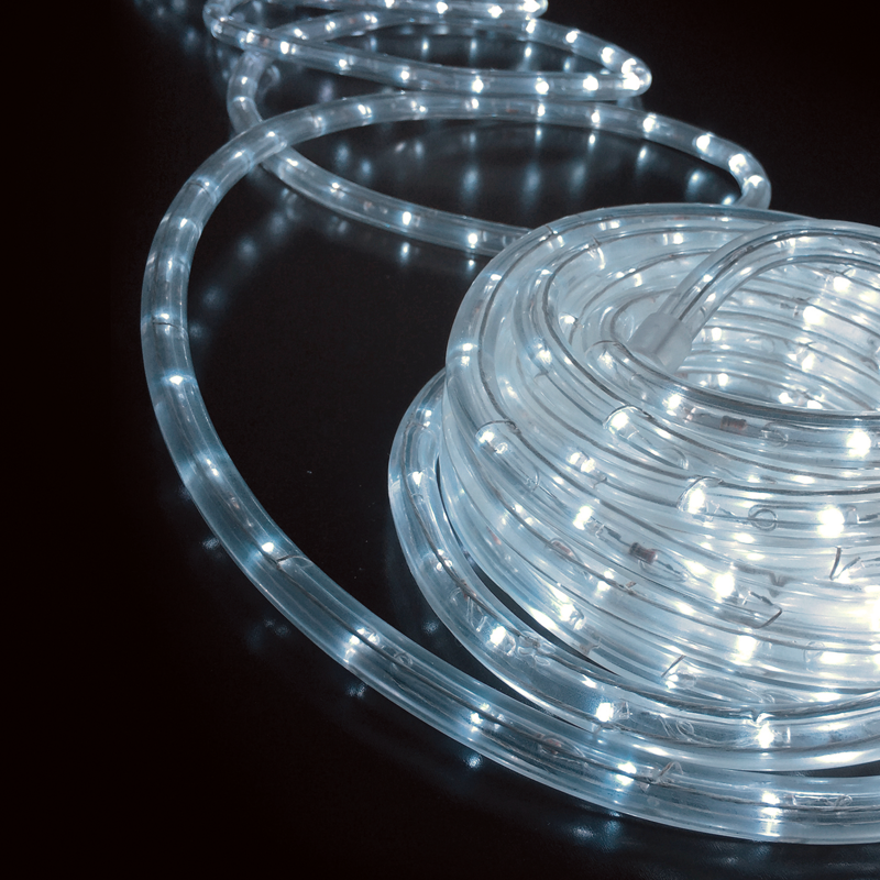 ACA LIGHTING CHRISTMAS X0818221N COOL WHITE 2-WIRE LED ROPE LIGHT, REEL 50m 36L/m CUT PER 1m IP65 + 3 SET ACCESSORIES