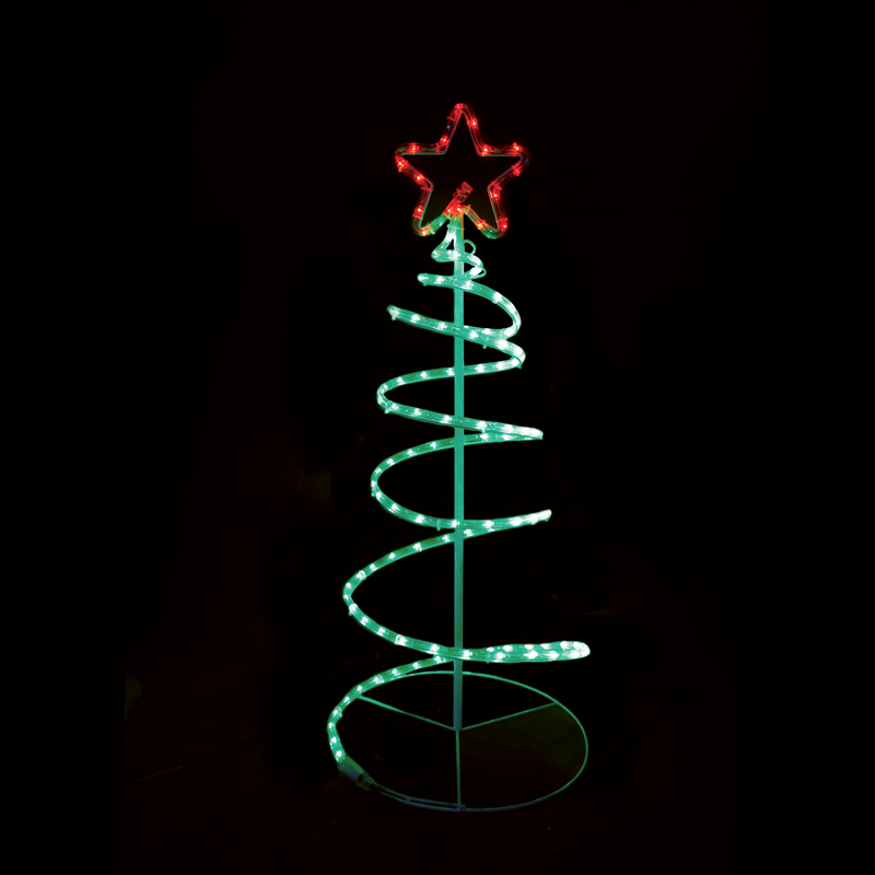 ACA LIGHTING CHRISTMAS X0818319 "SPIRAL TREE", 120 LED MOTIF 5m 2-WIRE ROPE LIGHT, RED-GREEN, IP44, 40x40x90cm, 1.5m LEAD CABLE