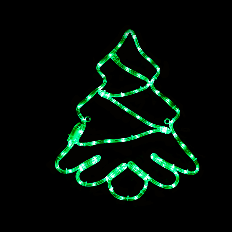 ACA LIGHTING CHRISTMAS X0818519 "TREE", 72 LED MOTIF 3m 2-WIRE ROPE LIGHT, GREEN, IP44, 44x51cm, 1.5m LEAD CABLE