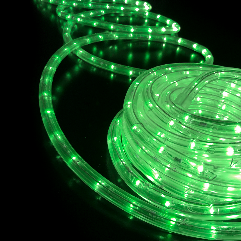 ACA LIGHTING CHRISTMAS X0818521 GREEN 2-WIRE LED ROPE LIGHT, REEL 50m 36L/m CUT PER 2m IP44 + 3 SET ACCESSORIES