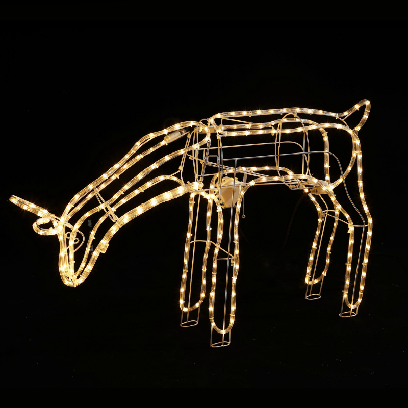 ACA LIGHTING CHRISTMAS X08240124 FEEDING REINDEER WITH MOTOR 240 LED 10m 2-WIRE ROPE LIGHT, WW STEADY IP65 110*25*65cm 1,5m LEAD CABLE