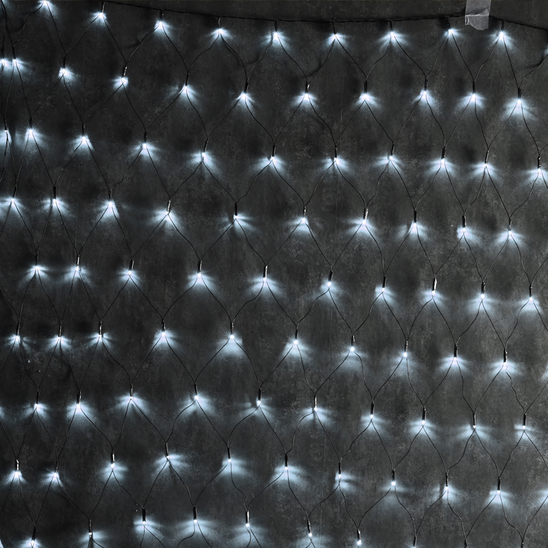 ACA LIGHTING CHRISTMAS X08240211 240 LED NET LIGHT, COOL WHITE, ADAPTOR 36VDC & CONNECTABLE MAX 3 SETS, IP44 200x150cm GREEN CABLE