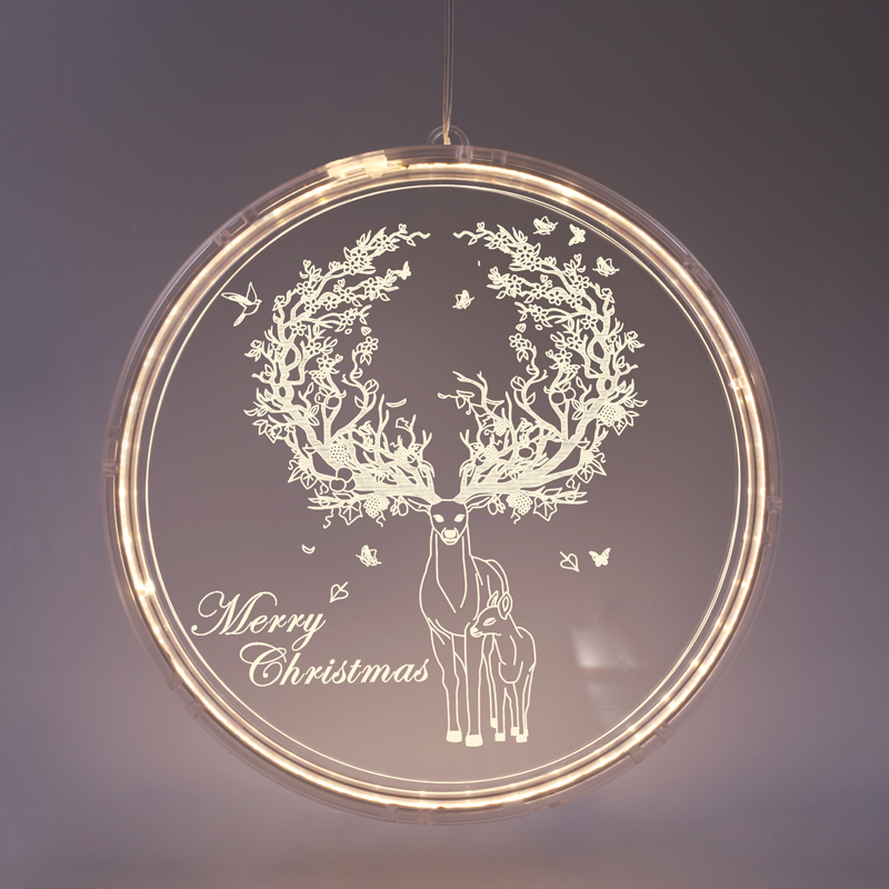 ACA LIGHTING CHRISTMAS X08241254 "3D ACRYLIC REINDEER",36 WW LED STEADY IP20 21X21.6CM, USB LEAD CABLE