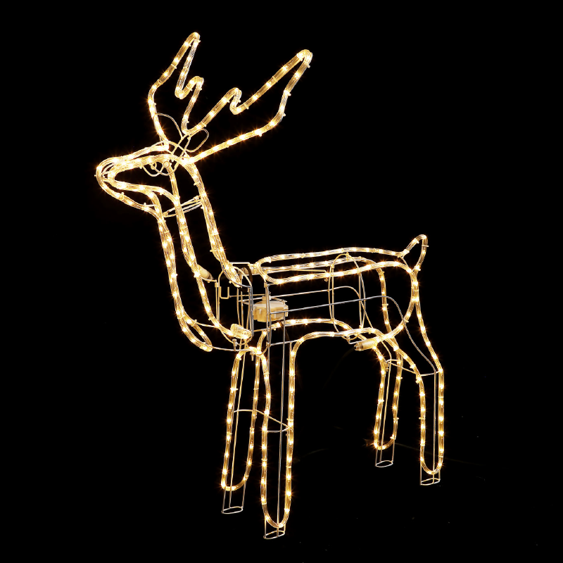 ACA LIGHTING CHRISTMAS X08264124 STANDING REINDEER WITH MOTOR 264 LED 11m 2-WIRE ROPE LIGHT, WW STEADY IP65 100*58*116cm 1,5m LEAD CABLE