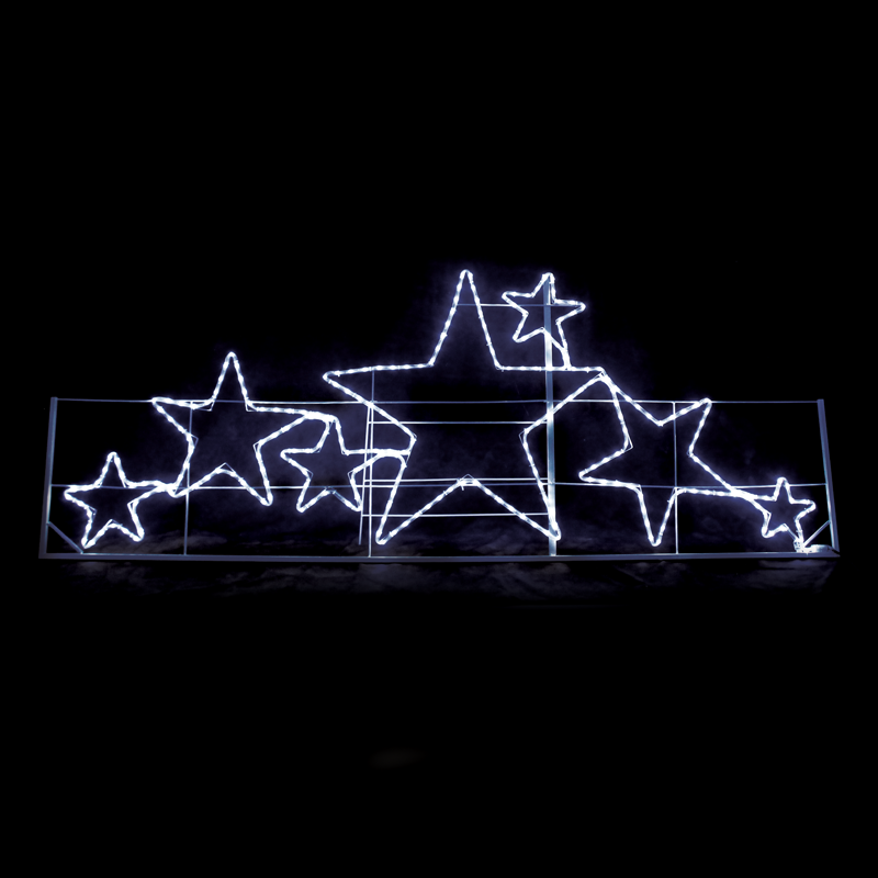 ACA LIGHTING CHRISTMAS X082642215 "STARS ", 264 LED MOTIF 11m 2-WIRE ROPE LIGHT, CW STEADY, IP44, 87X237CM, 1.5m LEAD CABLE
