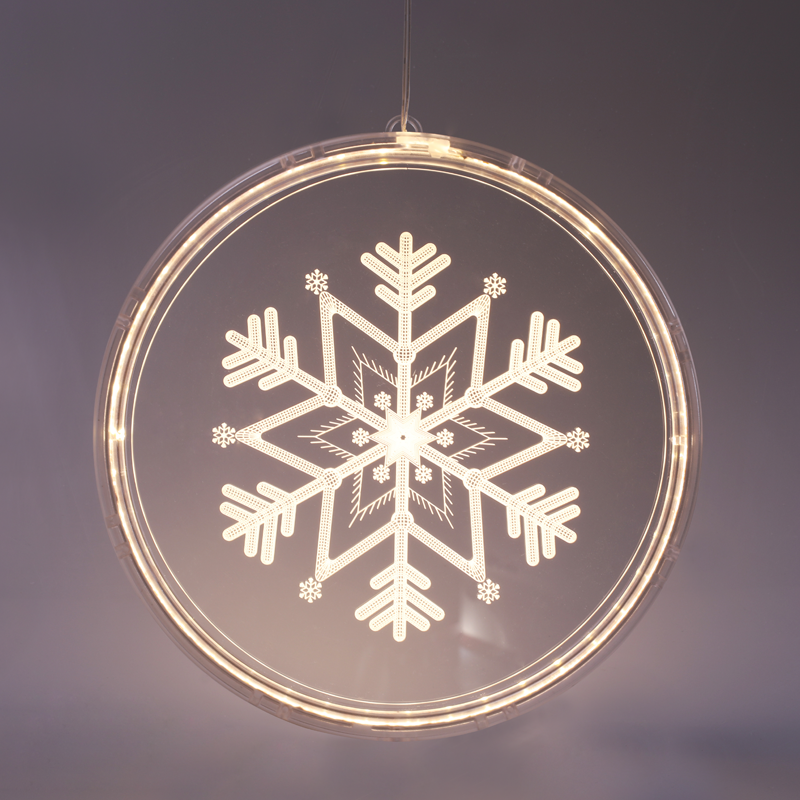 ACA LIGHTING CHRISTMAS X083612510 "3D ACRYLIC SNOWFLAKE",36 WW LED STEADY IP20 21X21.6CM, USB LEAD CABLE