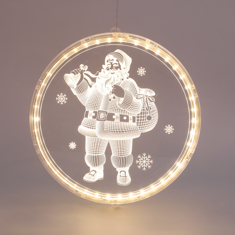 ACA LIGHTING CHRISTMAS X08361258 "3D ACRYLIC SANTA",36 WW LED STEADY IP20 21X21.6CM, USB LEAD CABLE