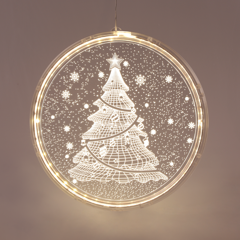 ACA LIGHTING CHRISTMAS X08361259 "3D ACRYLIC CHRISTMAS TREE",36 WW LED STEADY IP20 21X21.6CM, USB LEAD CABLE