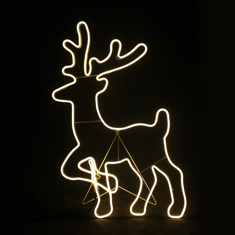 ACA LIGHTING CHRISTMAS X085001414 "STANDING REINDEER" 500LED MOTIF 5m NEON ROPE LIGHT WARM WHITE IP44 54x82cm 1.5m LEAD CABLE