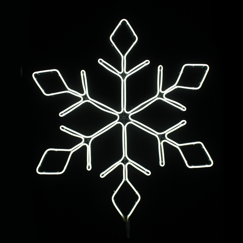 ACA LIGHTING CHRISTMAS X0860014111 "SNOWFLAKE" 600LED MOTIF 6m NEON ROPE LIGHT WARM WHITE IP44 66x57.5cm 1.5m LEAD CABLE