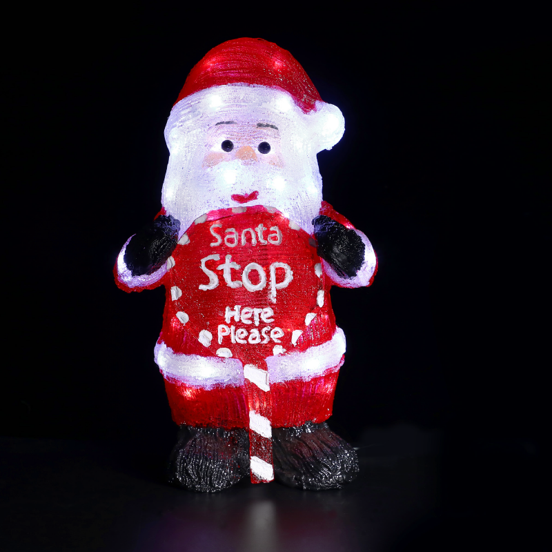 ACA LIGHTING CHRISTMAS X0860228 ACRYLIC STANDING SANTA 60 LED CW IP44 24,5*18*40,5cm 30cm LEAD CABLE