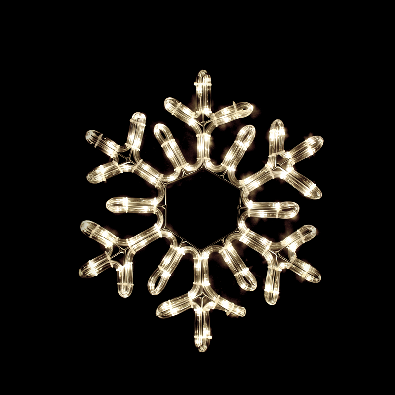 ACA LIGHTING CHRISTMAS X089612111N "SNOWFLAKE", 96 LED MOTIF 4m 2-WIRE ROPE LIGHT, WARM WHITE, IP65, 38cm, 1.5m LEAD CABLE