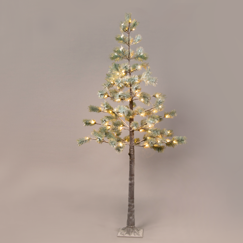 ACA LIGHTING CHRISTMAS X10128144 "SNOW PINE TREE" 128 WW LED LIGHTS ADAPT. (24VDC) IP44 26X26X240CM 3M BROWN LEAD CABLE