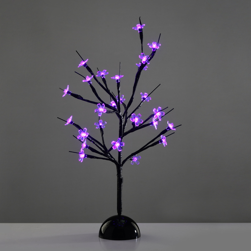 ACA LIGHTING CHRISTMAS X1025811 "TABLE TREE", 25 LED MOTIF LIGHTS WITH BATTERY (3xAA), PURPLE, IP20 10x10x45cm