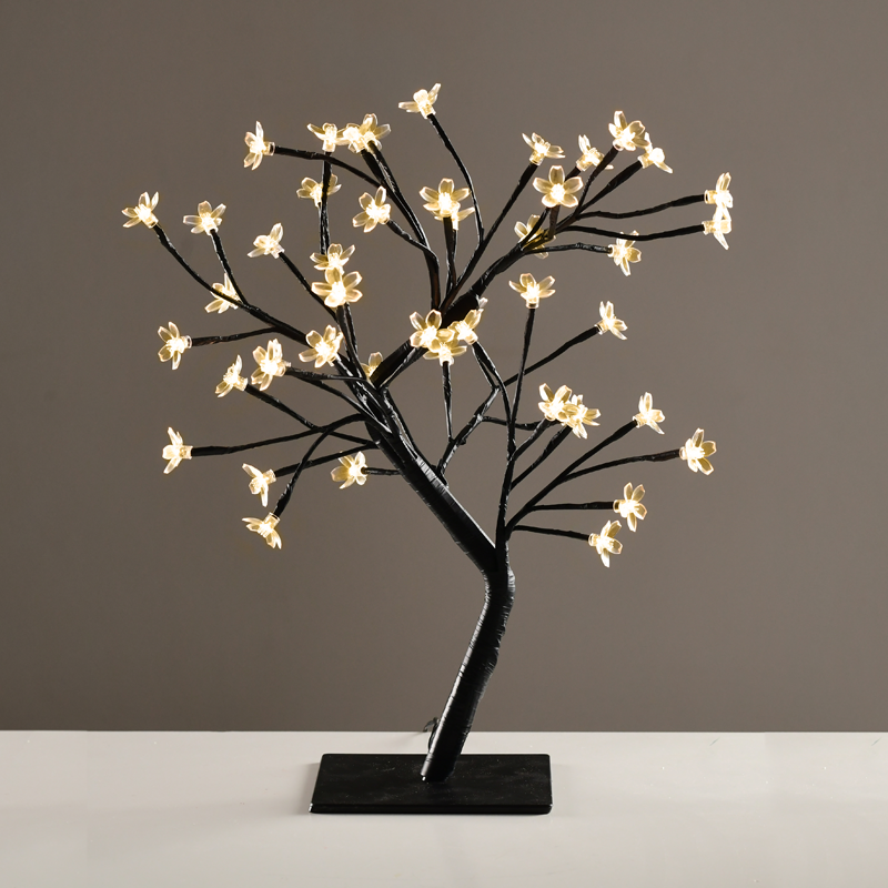 ACA LIGHTING CHRISTMAS X1036141 "TREE WITH FLOWERS OF SILICONE" , 36 LED LIGHTS WITH ADAPTOR (24V DC), WARM WHITE, IP20, 45cm, 3m BLACK LEAD WIRE