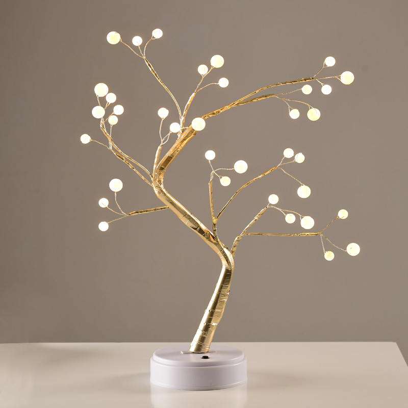 ACA LIGHTING CHRISTMAS X1036152 “TREE WITH BALL LIGHTS”, 36 LED LIGHTS WITH BATTERY (3xAA)/USB, WARM WHITE, IP20, 50cm