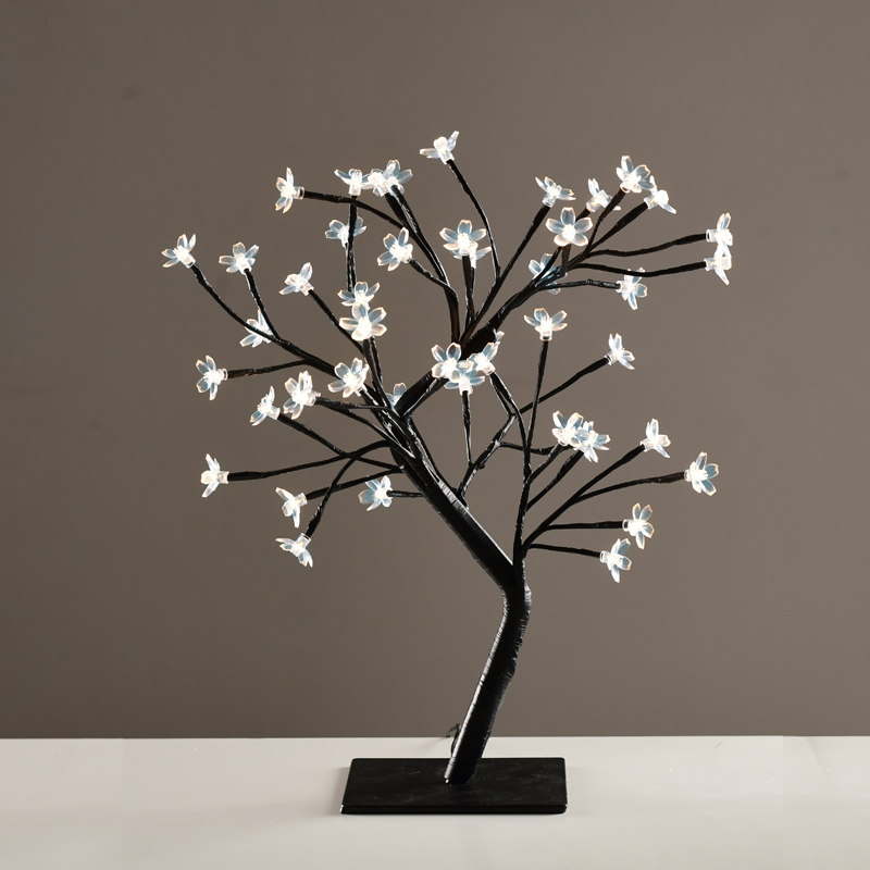 ACA LIGHTING CHRISTMAS X1036241 "TREE WITH FLOWERS OF SILICONE", 36 LED LIGHTS WITH ADAPTOR (24V DC), COOL WHITE, IP20, 45cm, 3m BLACK LEAD WIRE