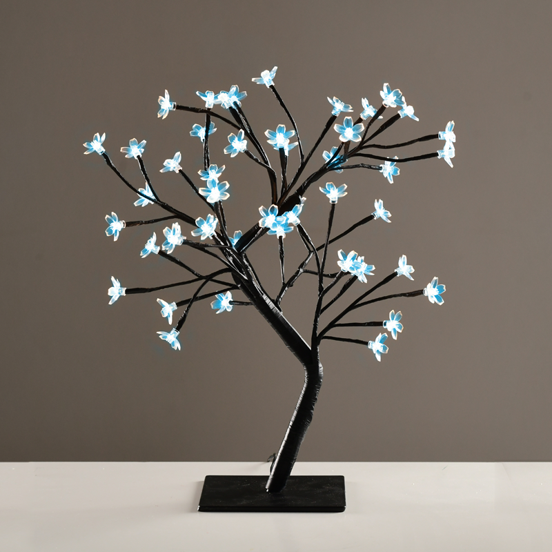 ACA LIGHTING CHRISTMAS X1036641 "TREE WITH FLOWERS OF SILICONE", 36 LED LIGHTS WITH ADAPTOR (24V DC), BLUE, IP20, 45cm, 3m BLACK LEAD WIRE