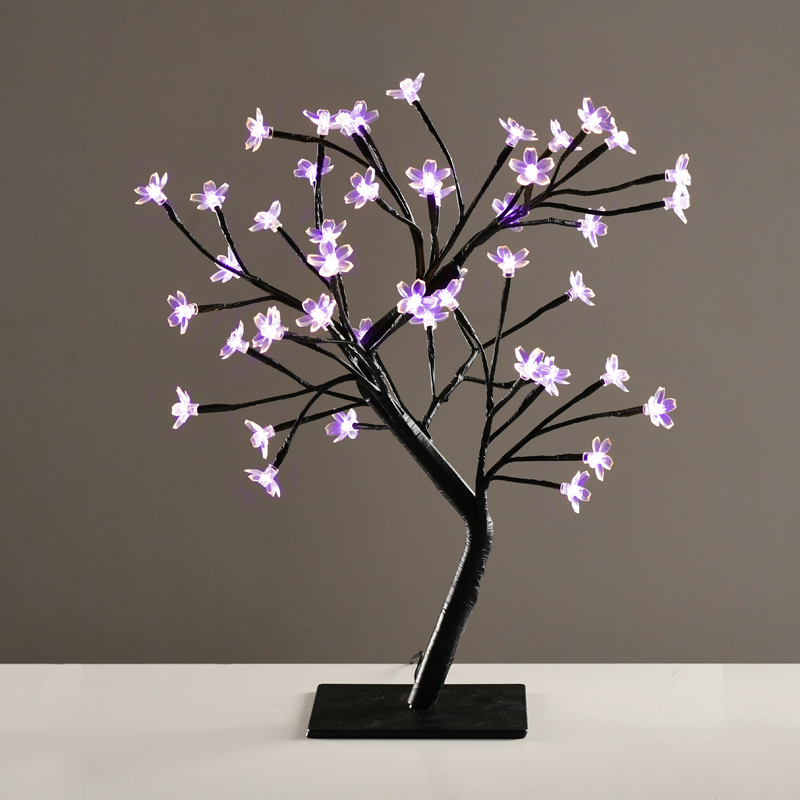 ACA LIGHTING CHRISTMAS X1036841 "TREE WITH FLOWERS OF SILICONE" , 36 LED LIGHTS WITH ADAPTOR (24V DC), PURPLE, IP20, 45cm, 3m BLACK LEAD WIRE
