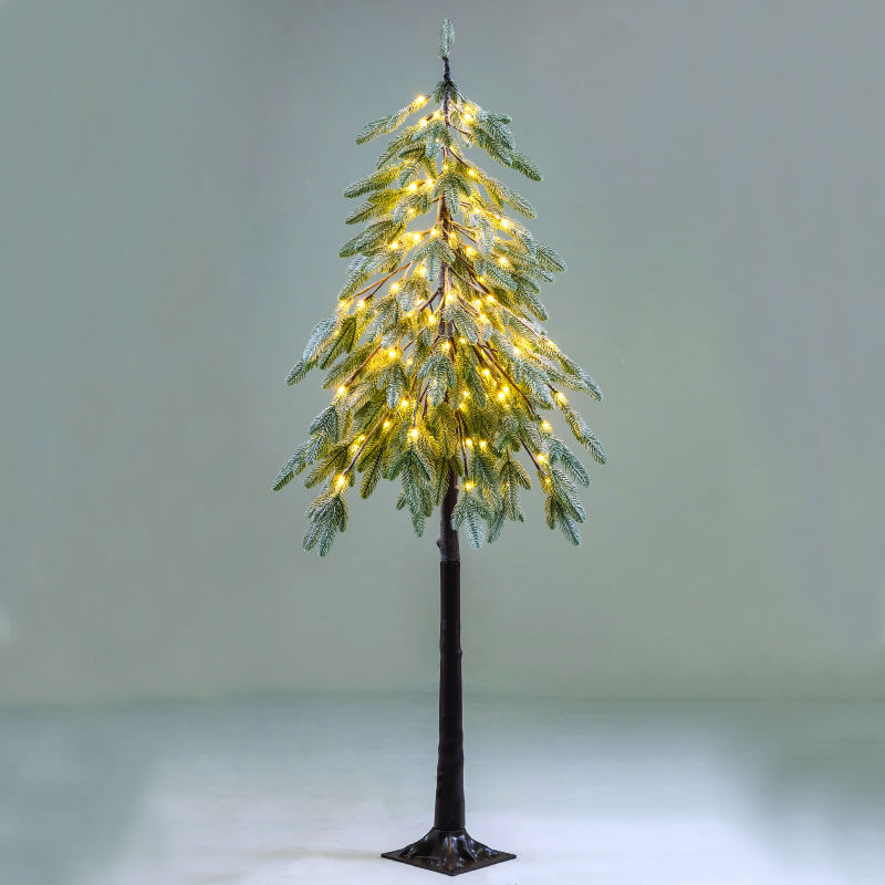 ACA LIGHTING CHRISTMAS X10561446 SNOWY GREEN PINE TREE 56 WW LED ADAPT:24V IP44 H:120cm BASE:17x17cm 5m LEAD CABLE
