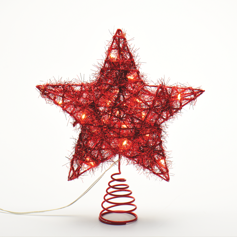 ACA LIGHTING CHRISTMAS X11201123 "RED CONVEX STAR" 20 MINI WW LED LIGHTS BAT 3ΧΑΑ,IP20 23x5x20cm