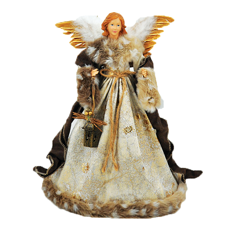 ACA LIGHTING CHRISTMAS X124007 DECO FABRIC ANGEL WITH BLACK DRESS 40CM