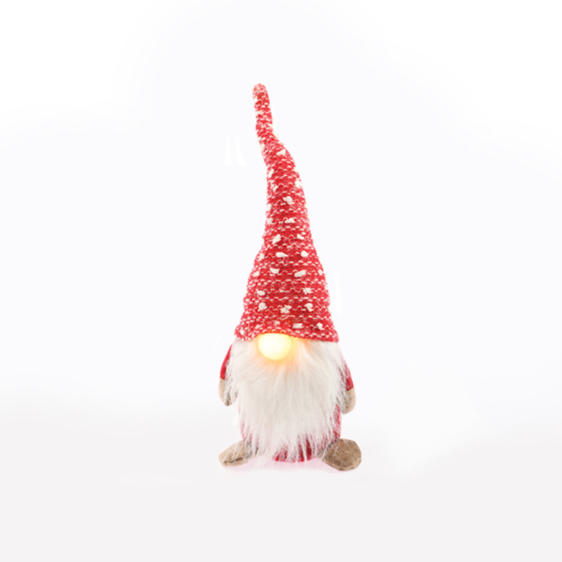 ACA LIGHTING CHRISTMAS X1311611 "XMAS FABRIC GNOME" WW 1 LED LIGHTS IP20 BAT (2xCR2032) 10x8x33cm