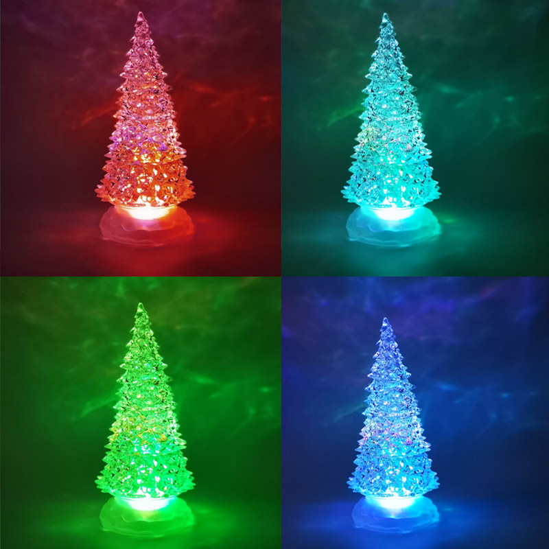 ACA LIGHTING CHRISTMAS X1313109 "CRYSTAL PLASTIC TREE" 1 RGB LED BAT (3xAAA) FUNCTION COLOR CHANGING IP20 Φ10x25cm