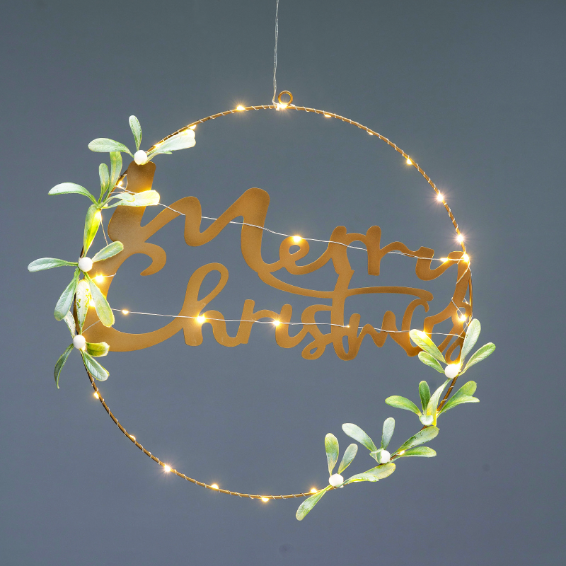 ACA LIGHTING CHRISTMAS X13401125 CIRCLE MERRY CHRISTMAS PENDANT DECORATIVE 40 LED WW STEADY BATT 2ΧΑΑ(NOT INCL) IP20 DIAM:40cm