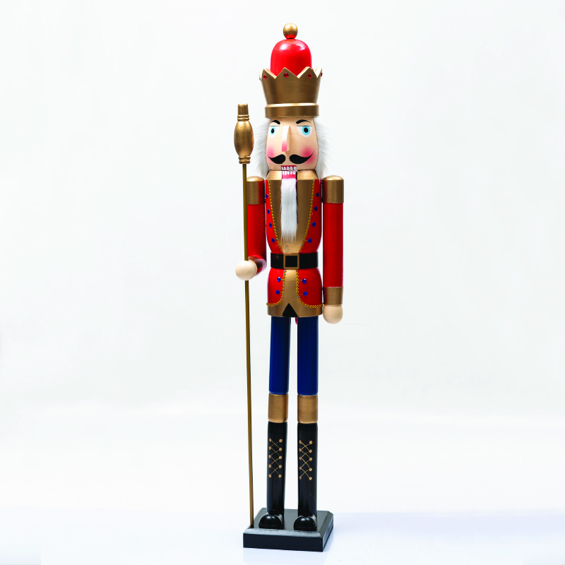 ACA LIGHTING CHRISTMAS X1418009 NUTCRACKER KING WITH GOLD SCEPTER H180cm
