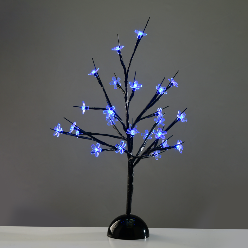 ACA LIGHTING CHRISTMAS XCHERRYLEDBL45 "TABLE TREE", 25 LED MOTIF LIGHTS WITH BATTERY (3xAA), BLUE, IP20 10x10x45cm